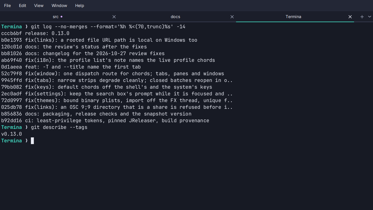 Desktop notifications in Termina